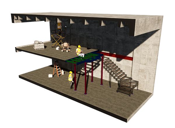 Steel staircase
